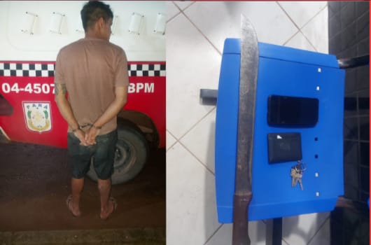 Homem é preso após invadir casa da ex-mulher e ameaçar populares no bairro Cidade de Deus.