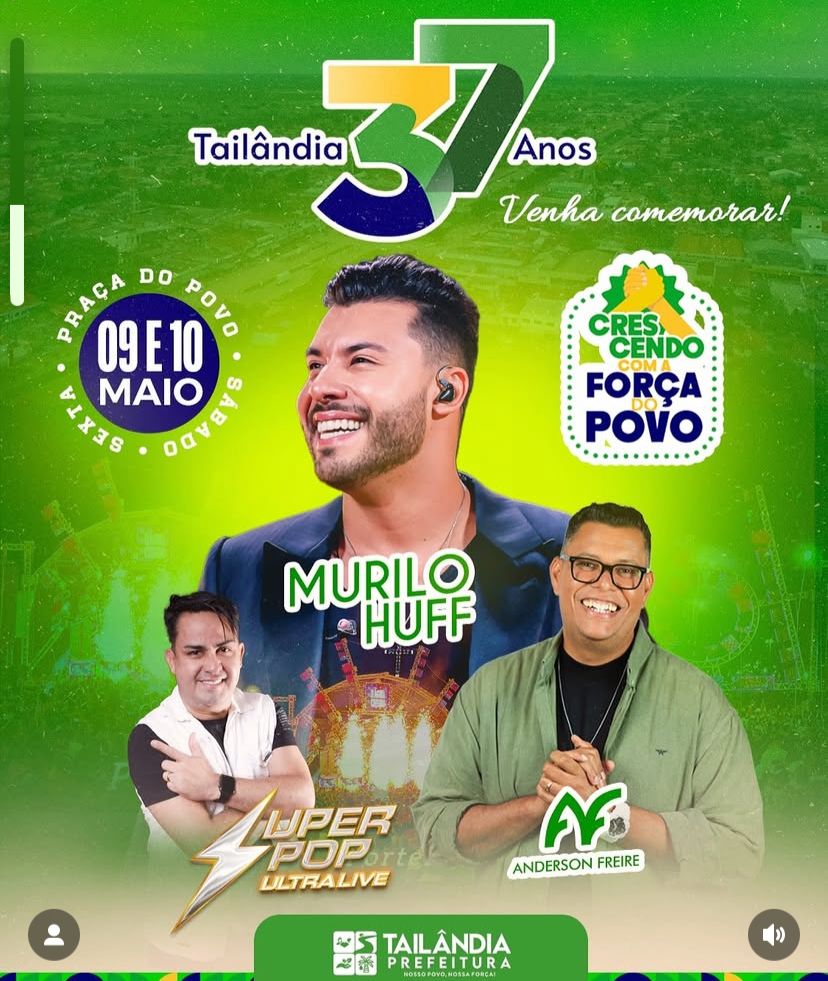 Lauro traz Murilo Huff, Super Pop e Anderson Freire para os 37 anos de Tailândia