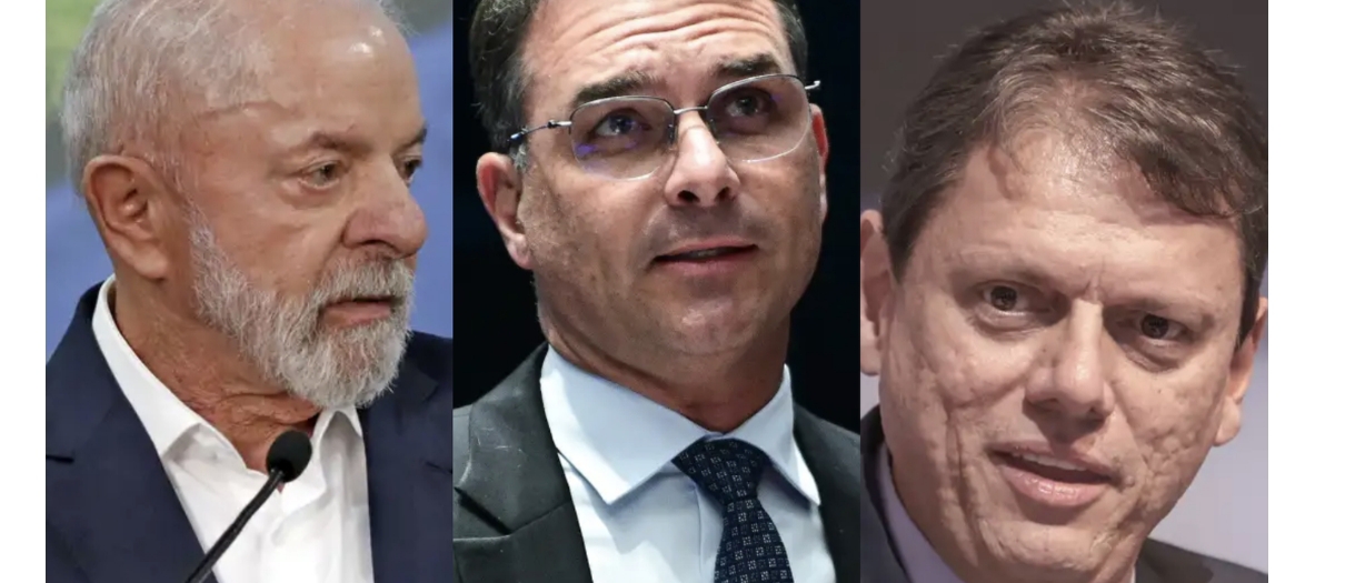 Pesquisa eleitoral: Lula e Flávio Bolsonaro lideram cenários à frente de Tarcísio.